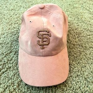 Pink SF Giants Baseball Hat with Rose Gold Stitching and Hardware